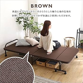 ウレタン折りたたみパイプベッド シングル パイプベッド 折りたたみ シングル 高反発 ウレタン キャスター